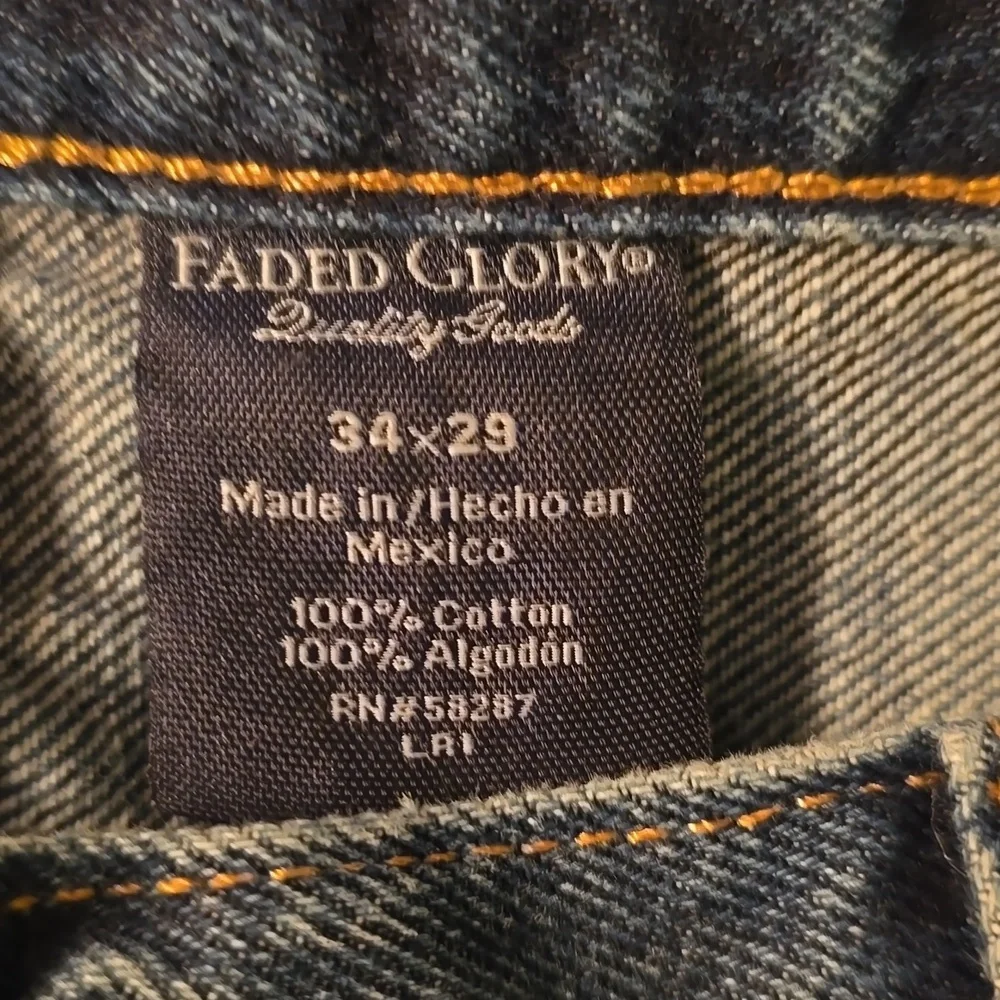 Faded Glory Blue Jeans 34 X 29 - Picture 4 of 4